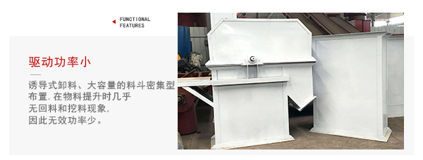 TD型斗式提升機(jī)驅(qū)動(dòng)力小，無回料等特點(diǎn)展示圖。